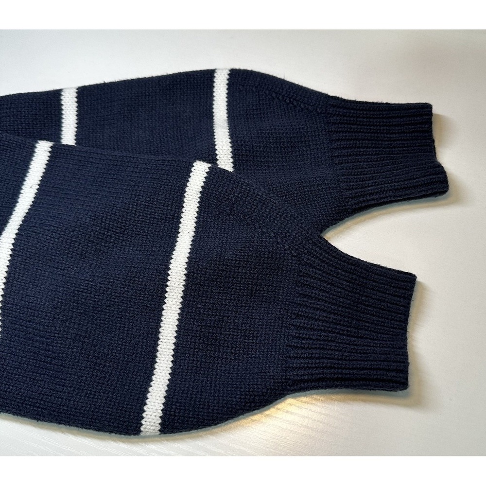 Hollister Pullover Crop Sweater Women's Size Medium Navy Blue W/White Stripes - Picture 9 of 10
